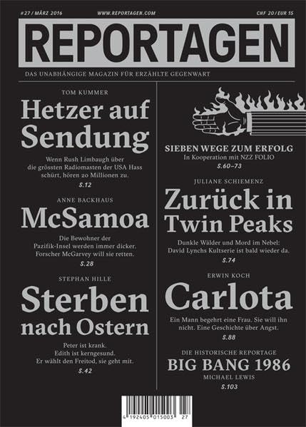 Reportagen #27: Das unabhängige Magazin für erzählte Gegenwart Contemporary literature