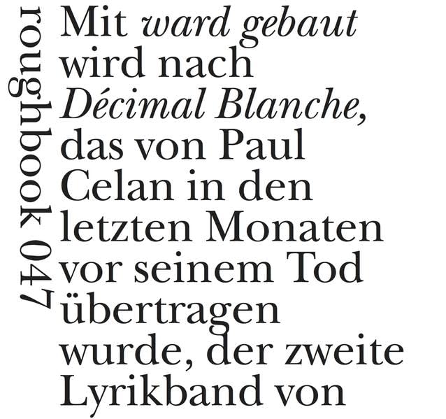 fut bâti / ward gebaut: Gedichte Französisch und Deutsch (roughbooks) Poetry