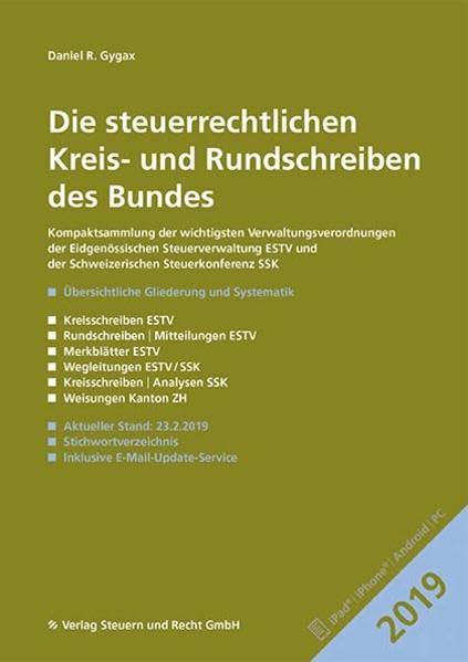 Die steuerrechtlichen Kreis- und Rundschreiben des Bundes 2019: Kompaktsammlung der wichtigsten Verwaltungsverordnungen der ESTV und der SSK Law