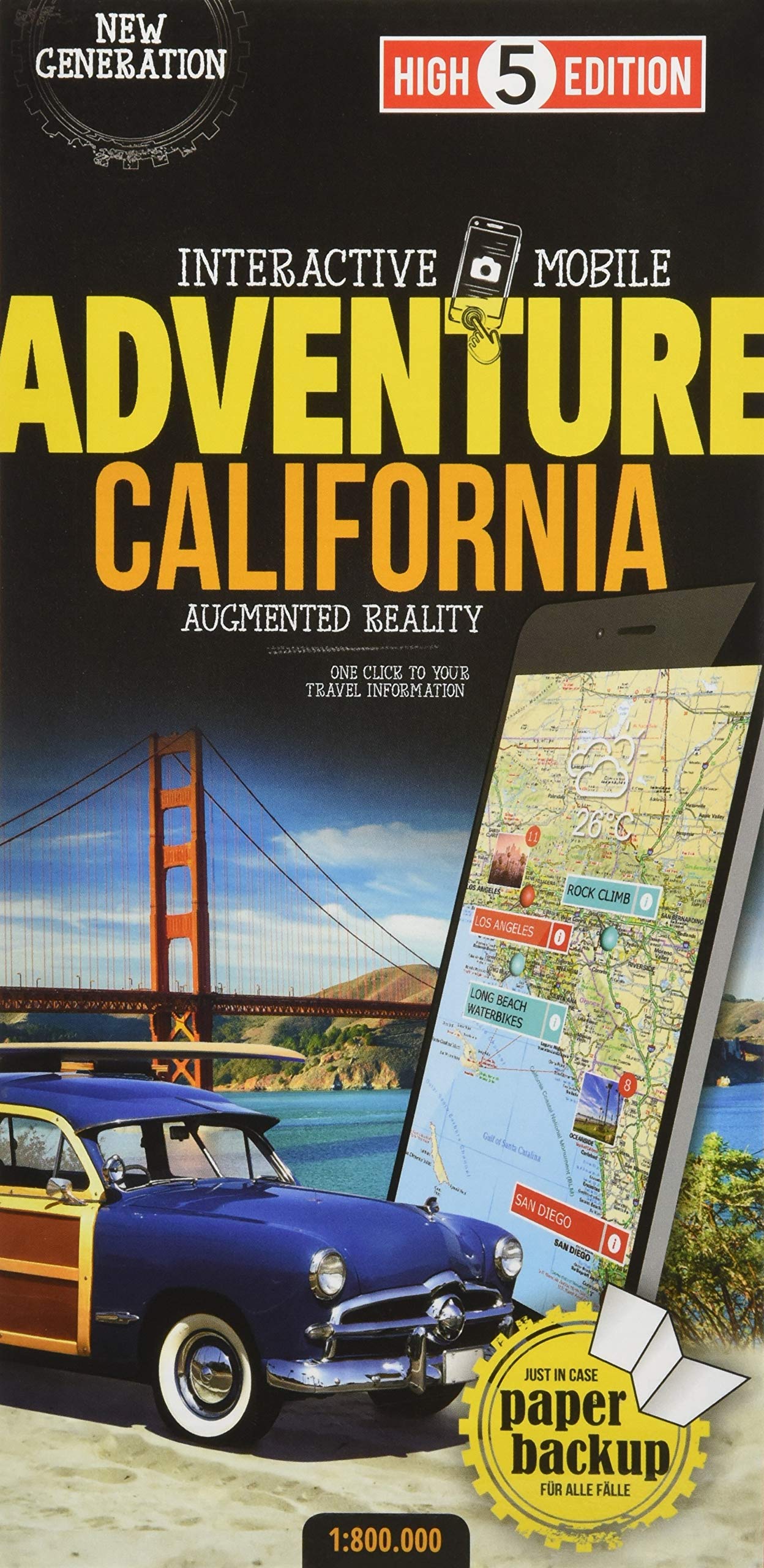 Interactive Mobile ADVENTUREMAP Kalifornien: "Adventure"-Karte Kalifornien 1:800 000 (High 5 Edition ADVENTURE Collection) Leisure, Home & Garden