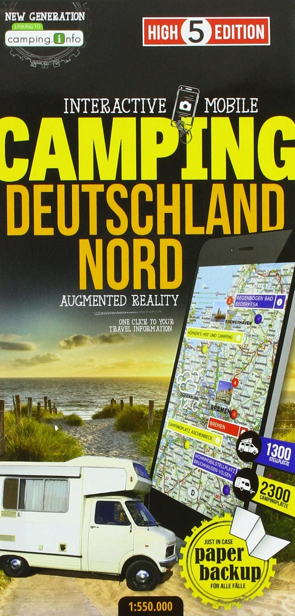 Interactive Mobile CAMPINGMAP Deutschland Nord: Campingkarte Deutschland Nord 1:550 000: New Generation. Campingkarte. 1300 Stellplätze, 2300 Campingplätze (High 5 Edition CAMPING Collection) Leisure, Home & Garden