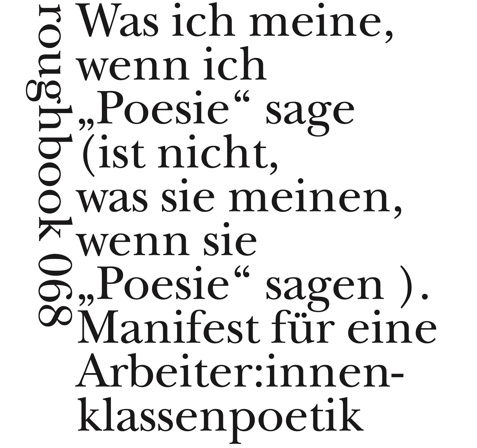 Manifest für eine Arbeiter:innenklassenpoetik Poetry