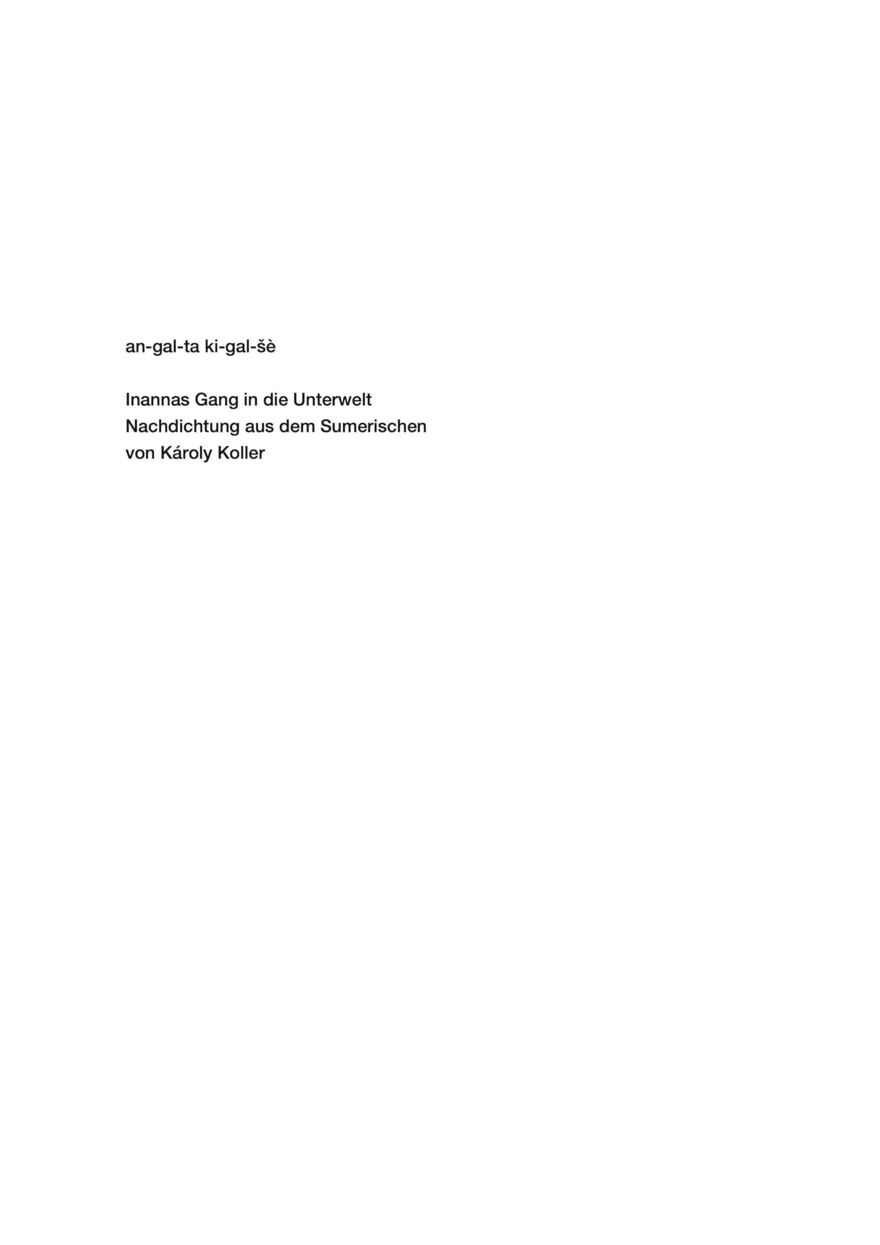 Inannas Gang in die Unterwelt Poetry