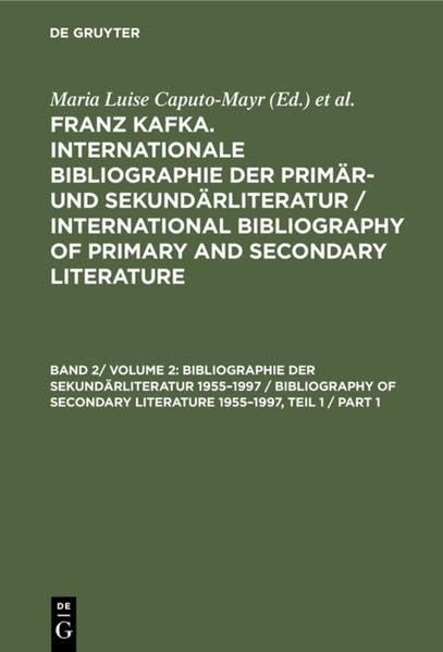 Bibliographie der Sekundärliteratur 1955–1997 / Bibliography of Secondary Literature 1955–1997 Contemporary literature Books