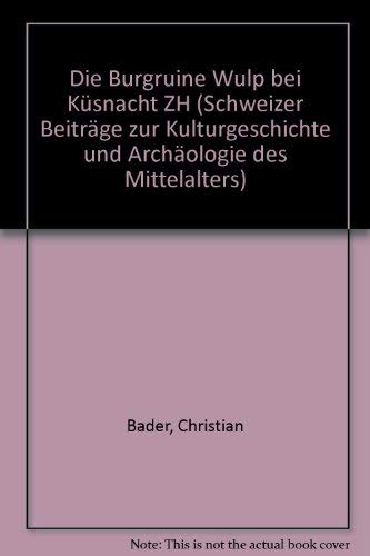 Die Burg Wulp bei Küsnacht ZH: Mit einem Beitrag von Benedikt Zäch (Schweizer Beiträge zur Kulturgeschichte und Archäologie des Mittelalters) Natural Sciences