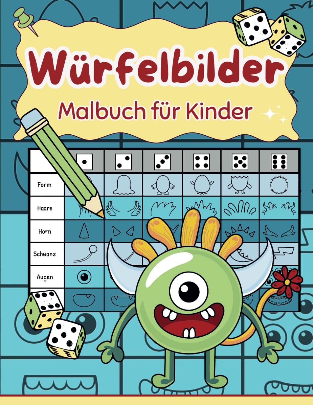 WÜRFELBILDER Malbuch für Kinder: Würfelspaß für kleine Künstler ab 6 Jahren mit abwechslungsreichen Motiven, als kreative Beschäftigung. Tolle Vorlagen für die Entstehung lustiger Bilder Hobbies & Crafts