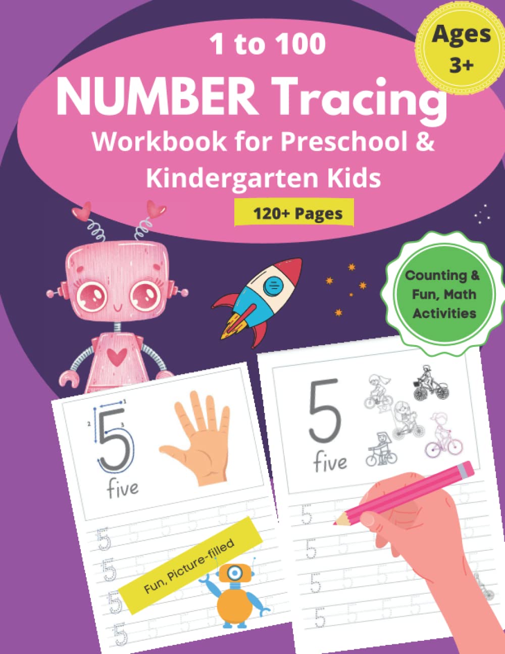 Number Tracing book for Preschoolers and Kindergarten Kids: Fun, Math Practice Workbook for Girls ages 3-5 years, Numbers Tracing and Maths Activity Book Study Guides