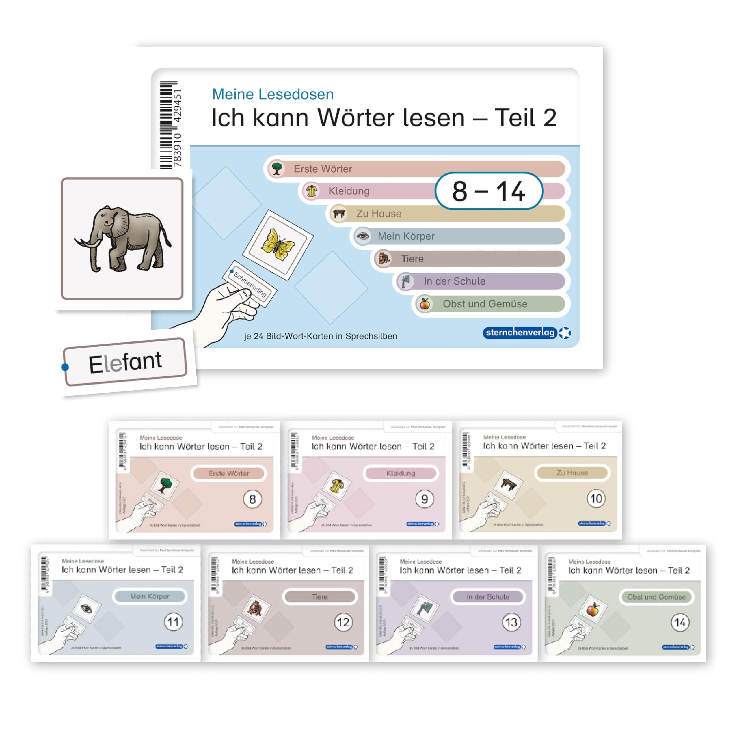 Ich kann Wörter lesen - Teil 2 - Meine Lesedosen 8-14 im Set Education & Training