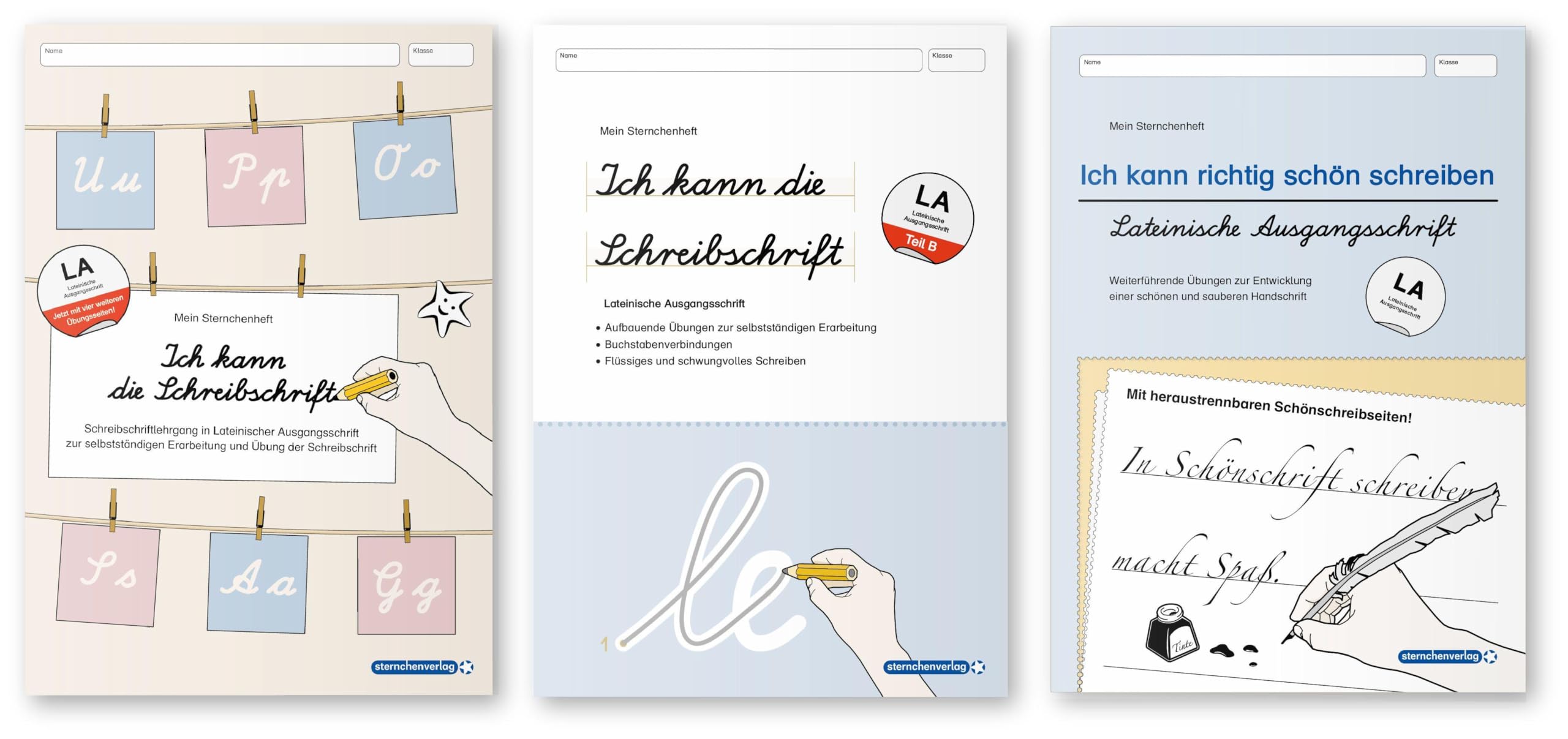 Ich kann die Schreibschrift LA + Übungsheft 1 und 2 - Lateinische Ausgangsschrift - 3 Hefte im Set Learning & Reference
