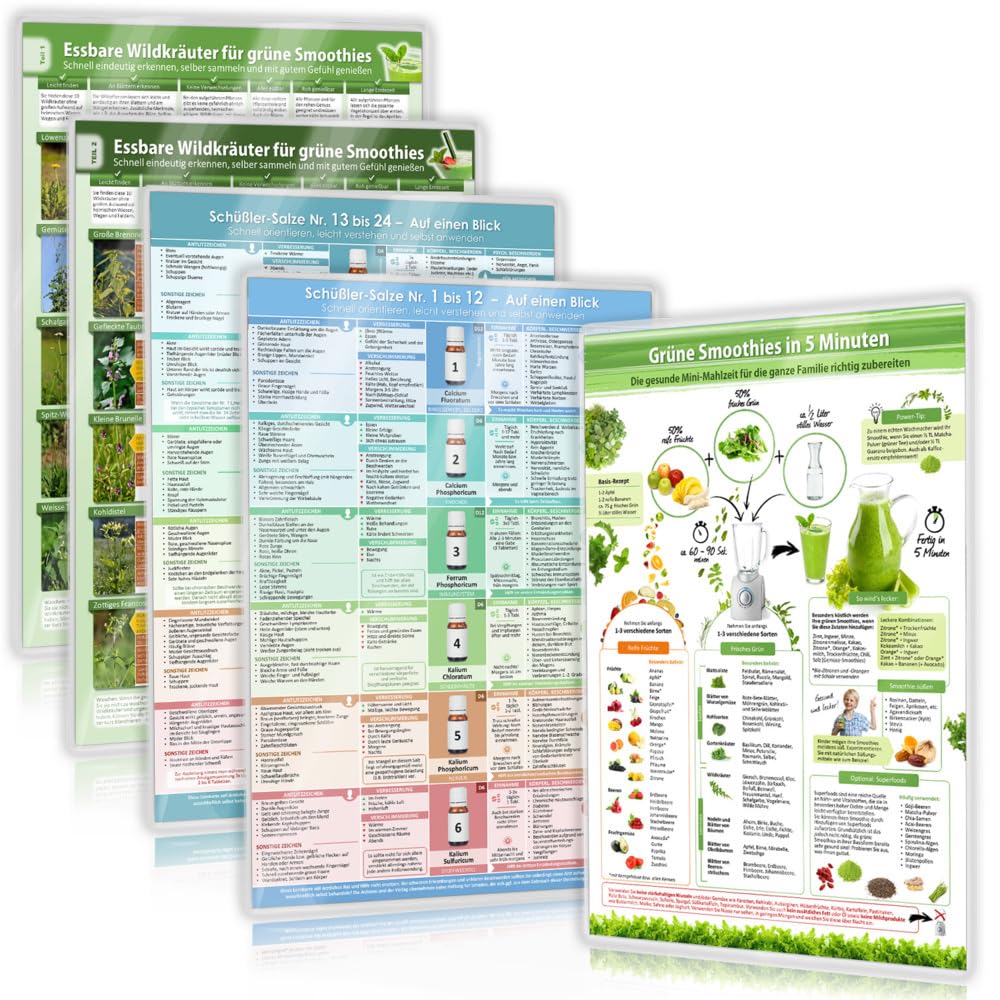 Das Naturheil-Selbsthilfe-Set (2024) – Finde Heilung & Wohlbefinden mit Alternativen Heilmitteln aus der Natur mit Schüssler Salze Teil 1&2, ... - Balance erleben – 5teilig, DINA4, laminiert Medicine
