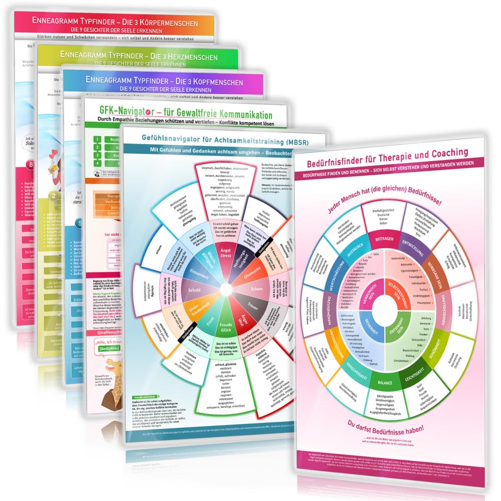 Das vielseitige All-in-One Persönlichkeitsentwicklungs-Set (2024) – Ergründe Dich & verbessere deine Beziehungen mit dem Enneagramm ... Bedürfnisfinder – 6teilig, DINA4, laminiert Health, Nutrition & Fitness