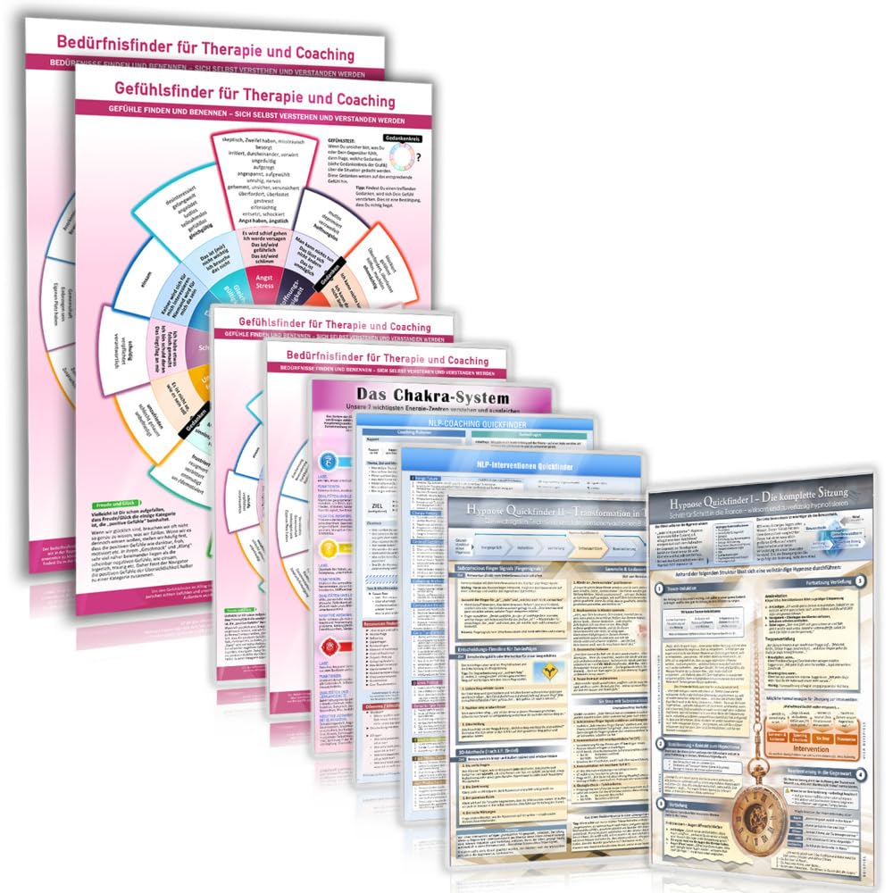 Das Premium Praxis-Set für den Hypnotherapeuten und Coach (2024) – 9 Helfer für Deine Coaching-Praxis mit NLP, Hypnose, Gefühls- und ... (2 ... (2 Wandposter DINA2, 7 Wissenskarten DINA4) Health, Nutrition & Fitness