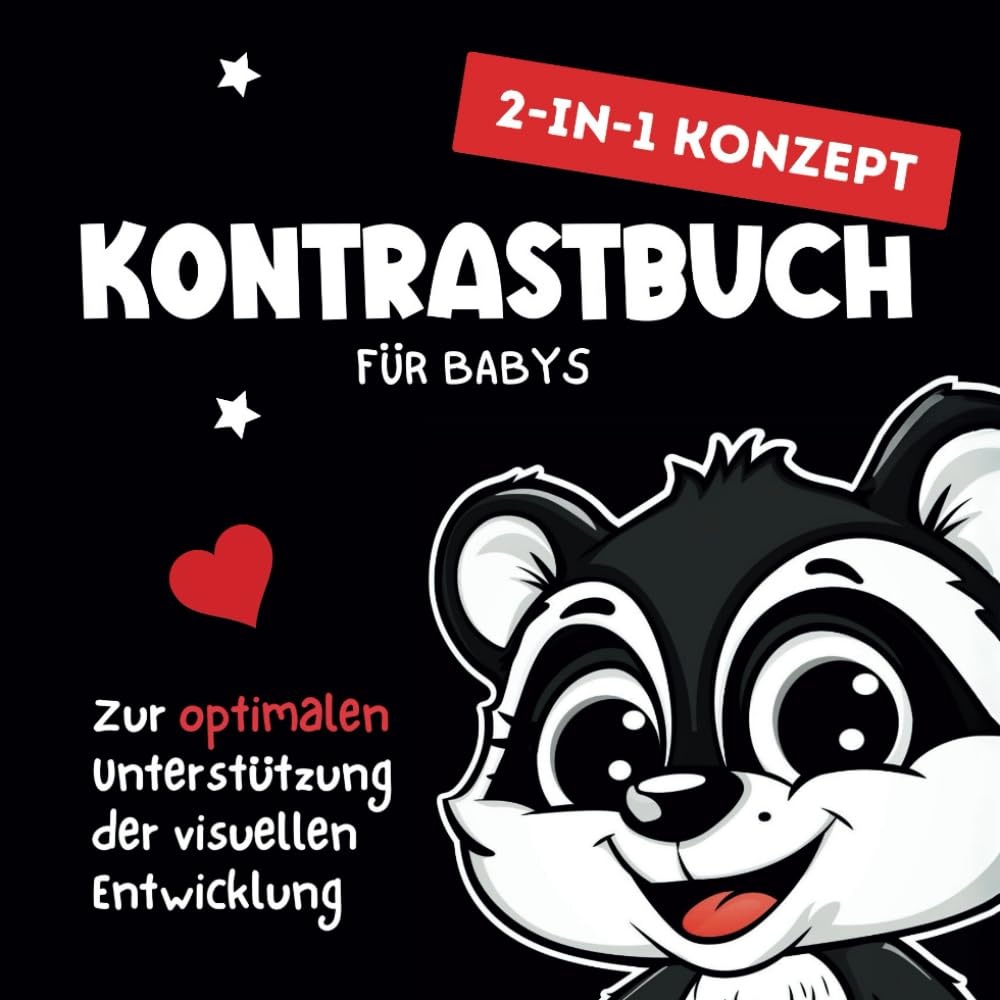 Kontrastbuch für Babys: 2-in-1 Konzept zur Unterstützung der visuellen Entwicklung Parents & Children