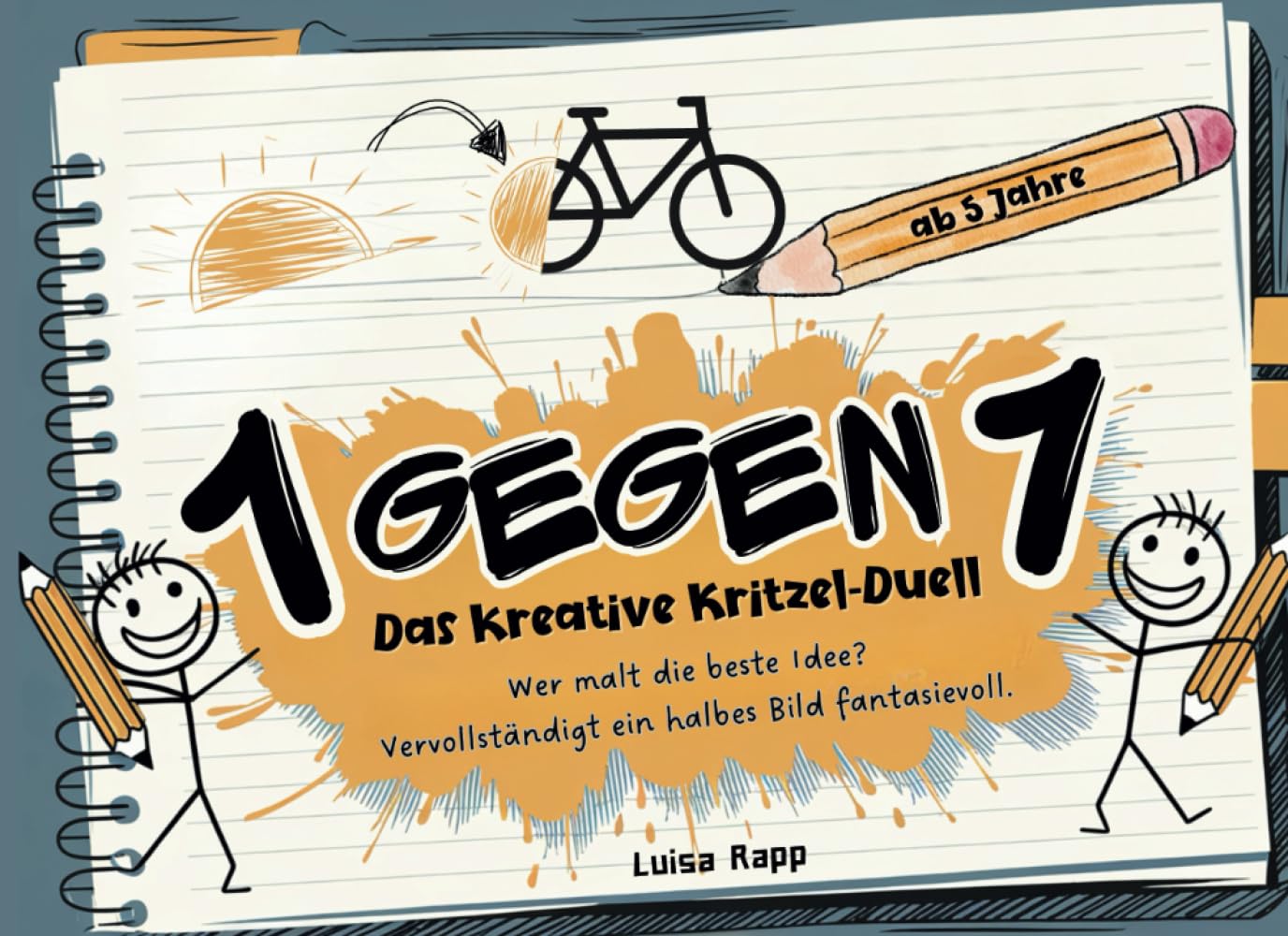 1 gegen 1 – Das kreative Kritzel-Duell: Wer malt die beste Idee? Vervollständigt ein halbes Bild fantasievoll. „Das ist kein“ Malbuch | Challenge für Freunde + Geschwister zum Weiterdenken, ab 5 Jahre Arts & Music