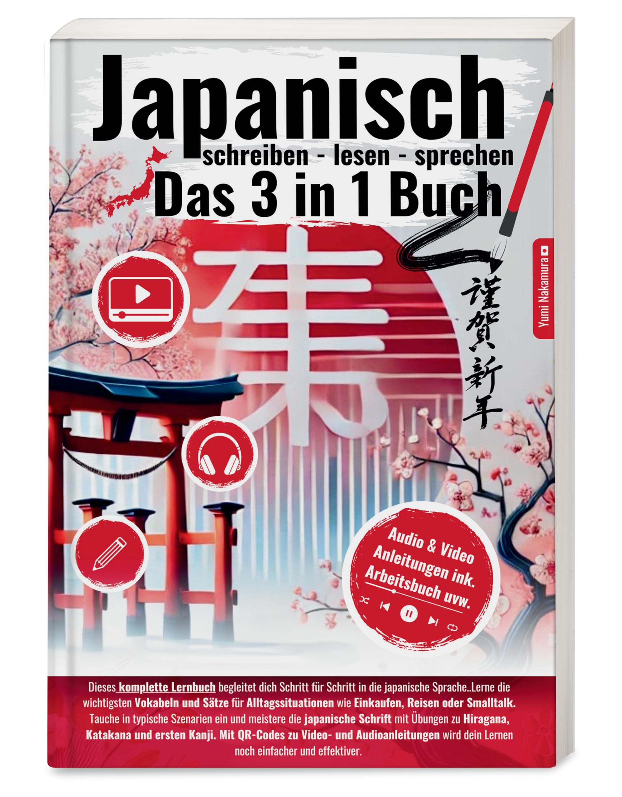 Japanisch Lernen 3-in-1 Komplettkurs: Lerne anfängerfreundlich Japanisch Schreiben, Lesen & Sprechen mit über 1000+ Vokabeln und Alltagssätzen | Inkl. ... für fließende Hiragana-Handschrift Poetry