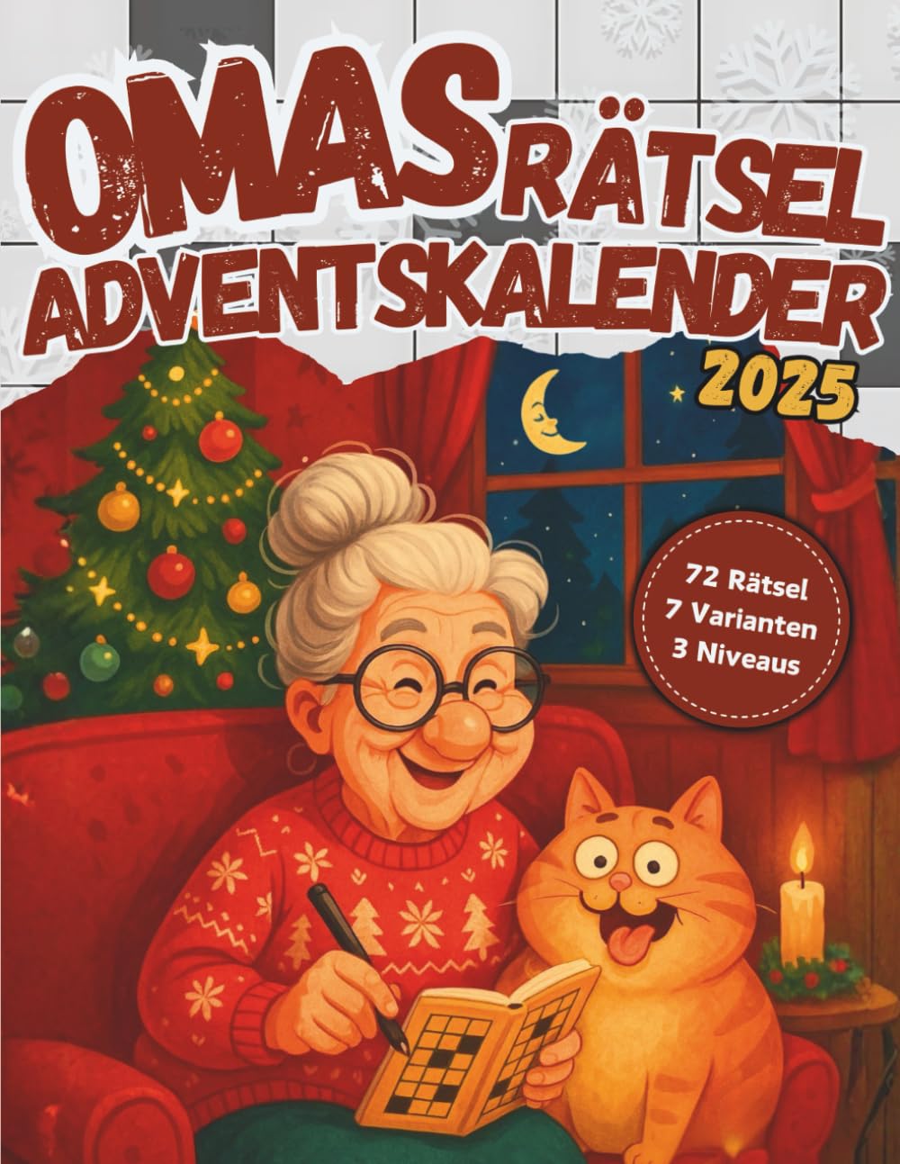 Omas Rätsel Adventskalender 2025: 24 Tage gemütliche Adventszeit mit 72 Rätseln in großer Schrift - Oma Geschenk-Weihnachtskalender Lifestyle