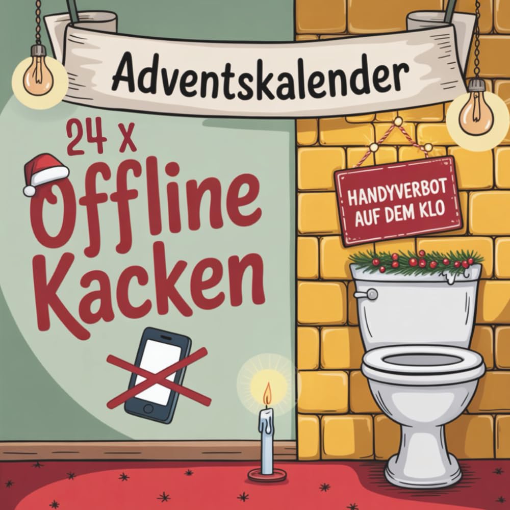 Adventskalender: 24 x Offline Kacken – noch 24 Häufchen bis Weihnachten mit Rätseln, Sudokus, Scherzfragen, Kreuzworträtseln und verrückten Denksportaufgaben | Beliebtes Geschenk für Männer und Frauen Humour & Satire