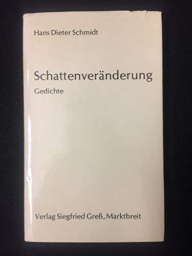 Product Image: Schattenveränderung. Gedichte