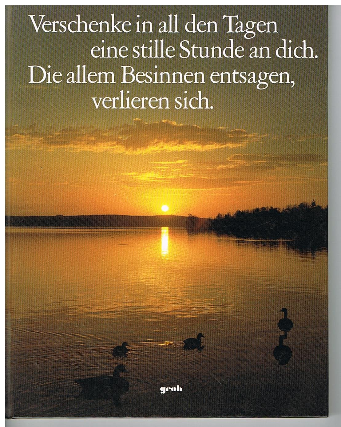 Verschenke in all den Tagen eine stille Stunde an dich. Die allem Besinnen entsagen, verlieren sich: Besinnliches in Wort und Bild Books