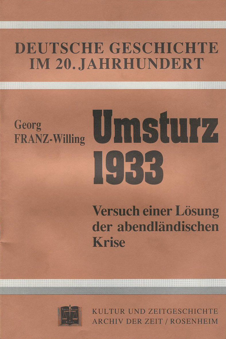Umsturz 1933: Versuch einer Lösung der abendländischen Krise Books