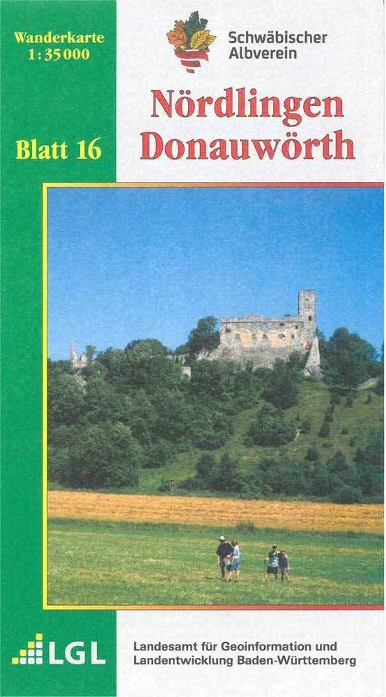 Karte des Schwäbischen Albvereins 16 Nördlingen - Donauwörth 1 : 35 000 Leisure, Home & Garden
