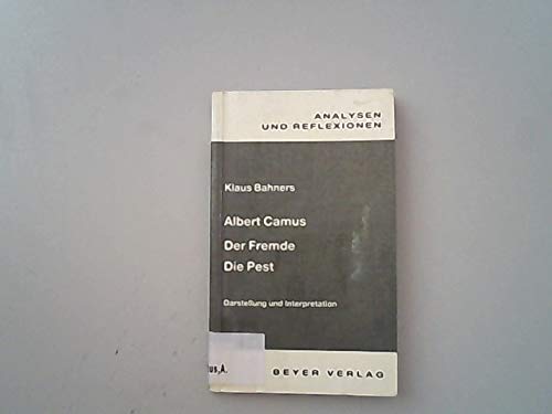 Analysen und Reflexionen, Bd.12, Albert Camus 'Der Fremde', 'Die Pest' Books