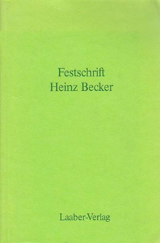 Festschrift Heinz Becker: Zum 60. Geburtstag am 26. Juni 1982 Books