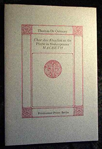 Über das Klopfen an die Pforte in Shakespeares Macbeth. book