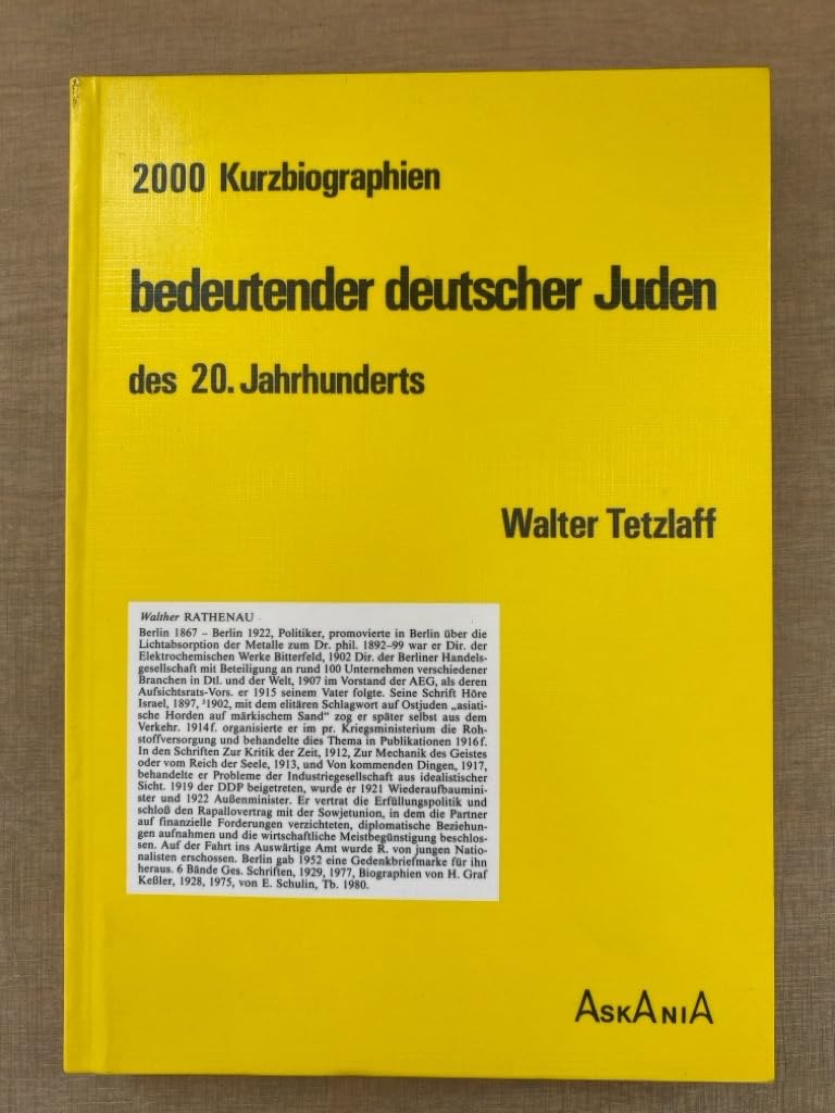2000 Kurzbiographien bedeutender deutscher Juden des 20. Jahrhunderts book