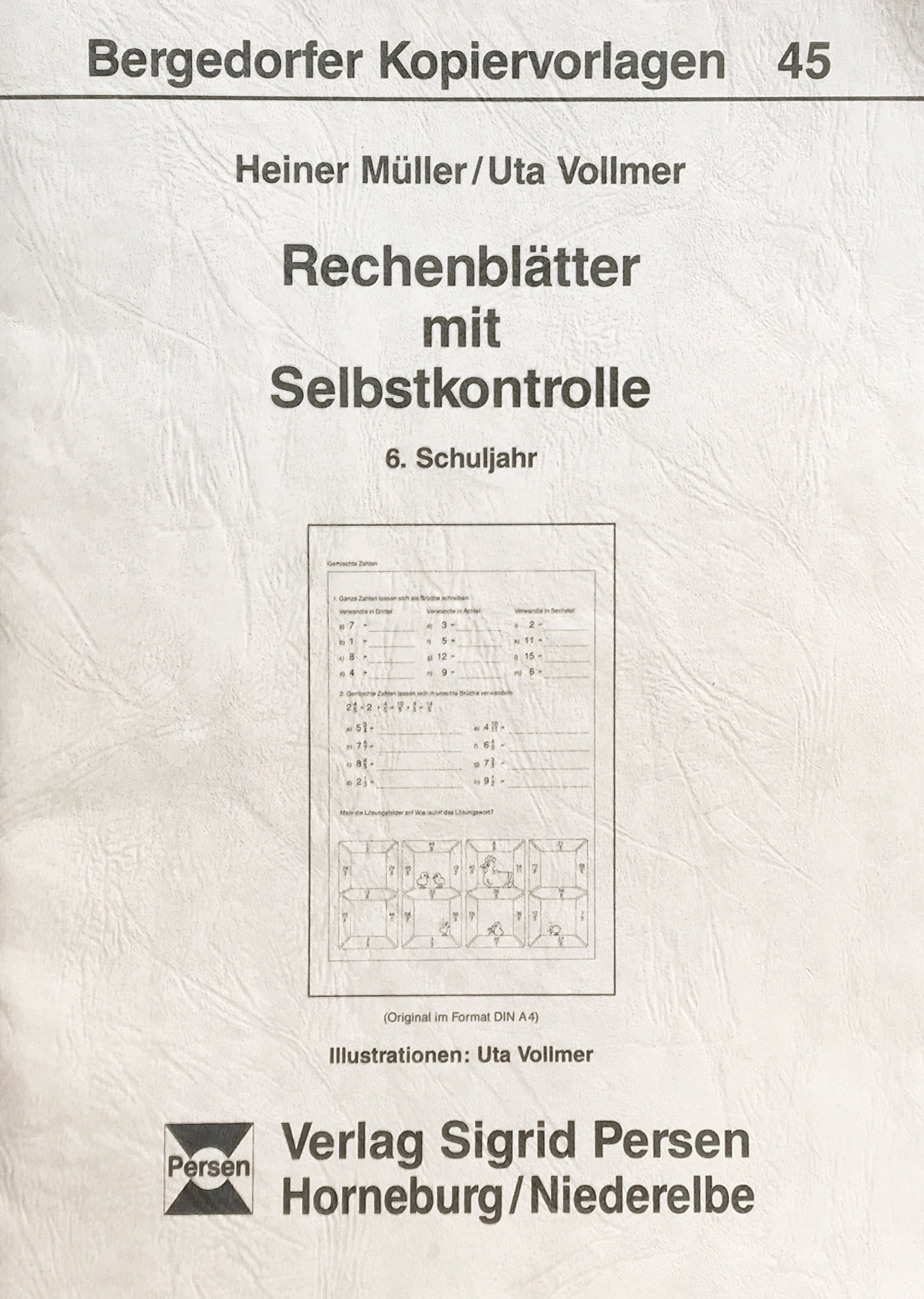 Rechenblätter mit Selbstkontrolle, 6. Schuljahr (Bergedorfer Kopiervorlagen) Books