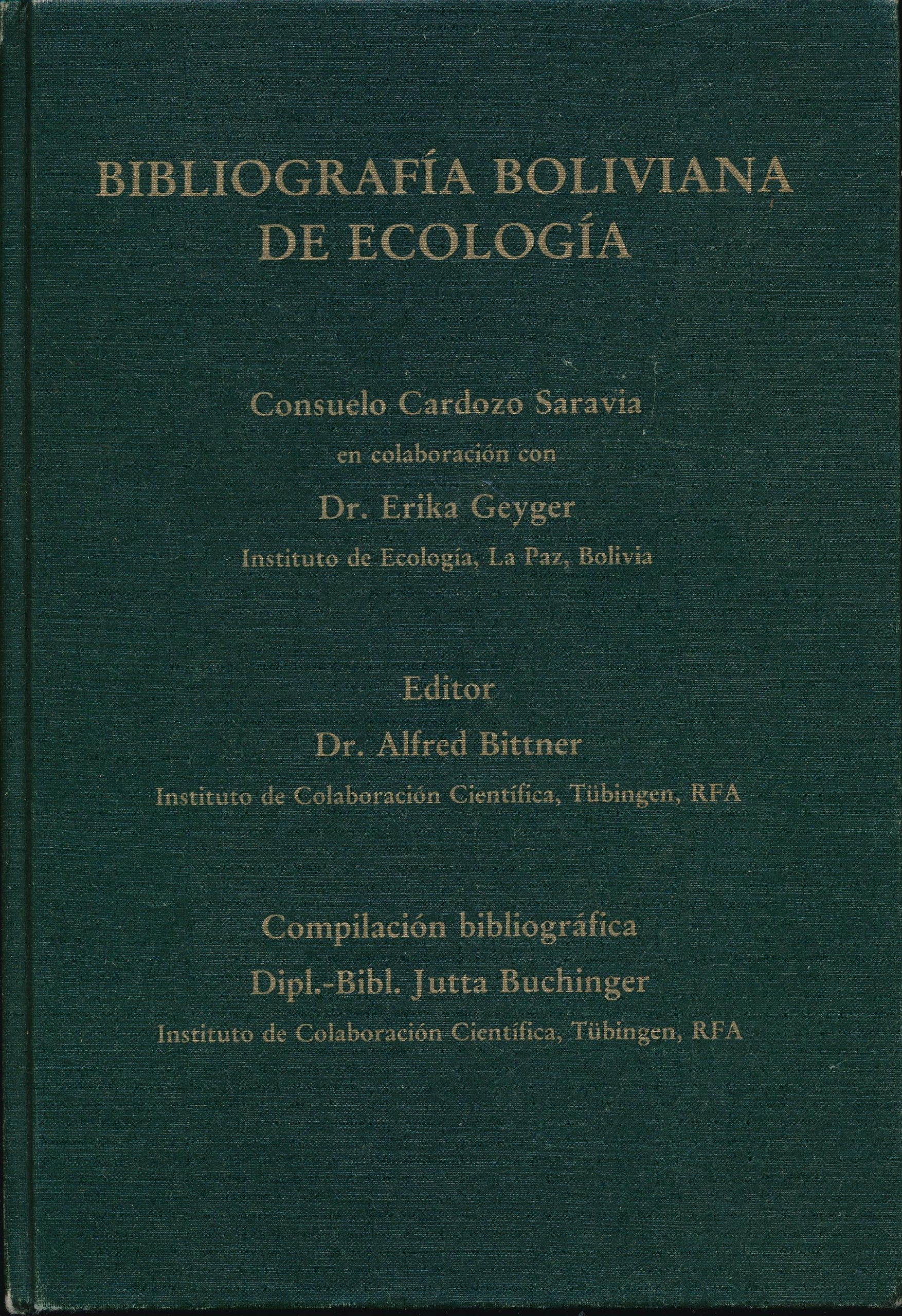 Bibliografia boliviana de ecologia book
