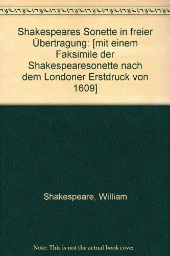 Sonette. Deutsch/Englisch. Übersetzt von Ulrich Erckenbrecht.: Dt. /Engl. Contemporary literature