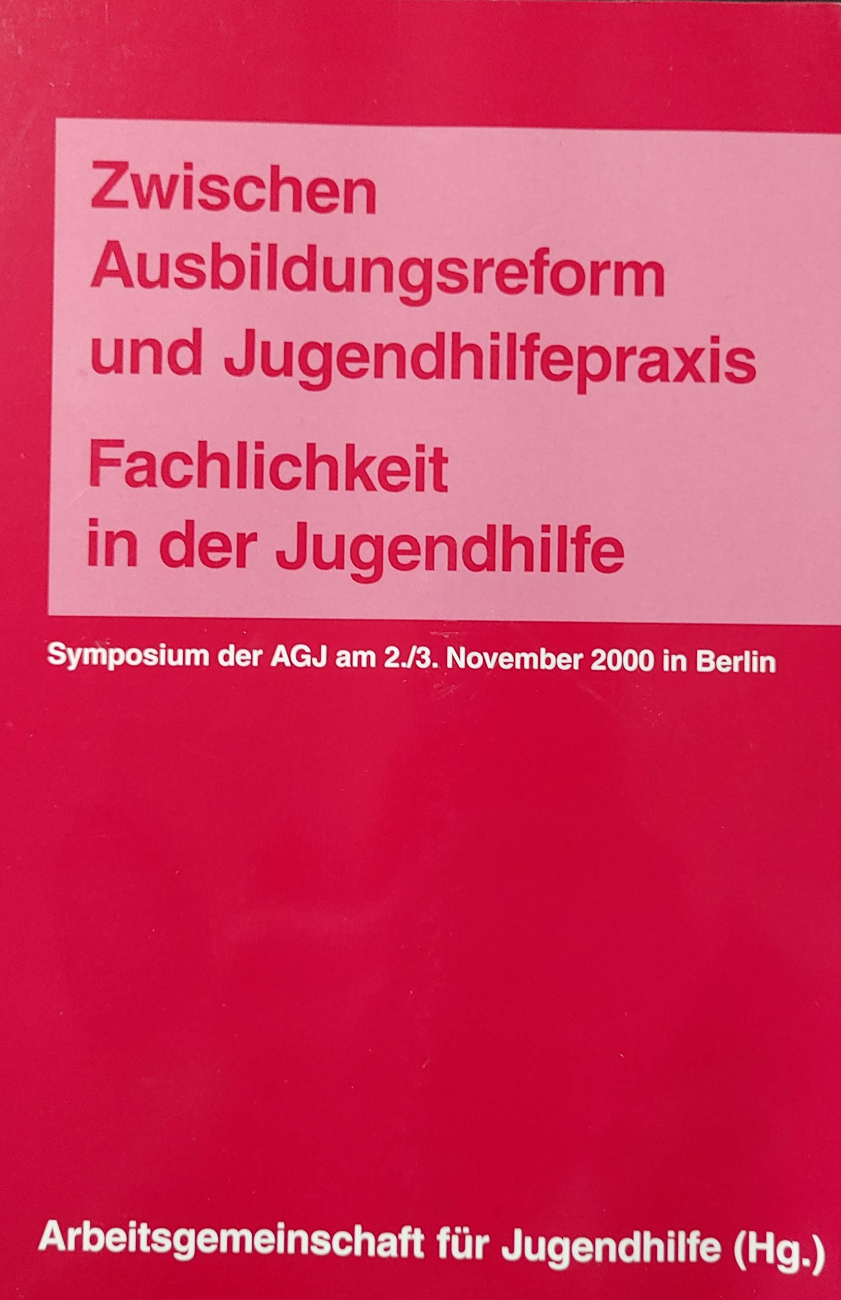 Zwischen Ausbildungsreform und Jugendhilfepraxis. Fachlichkeit in der Jugendhilfe: Symposium der AGJ am 2./3. November 2000 in Berlin Social Sciences
