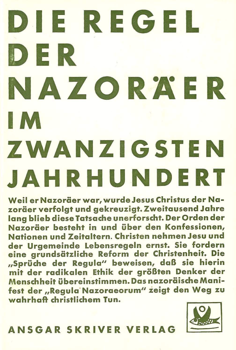 Die Regel der Nazoräer im zwanzigsten Jahrhundert Books