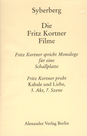 Fritz Kortner Filme. Probt Schillers "Kabale und Liebe" und spricht Monologe. Mit Christiane Hörbiger und Helmut Lohner. Aufgenommen 1965 Books