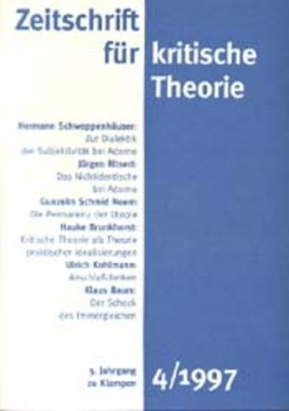 Zeitschrift für kritische Theorie 04 book