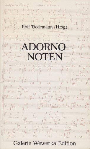 Adorno-Noten. Mit Bildern von Manfred Schling. book