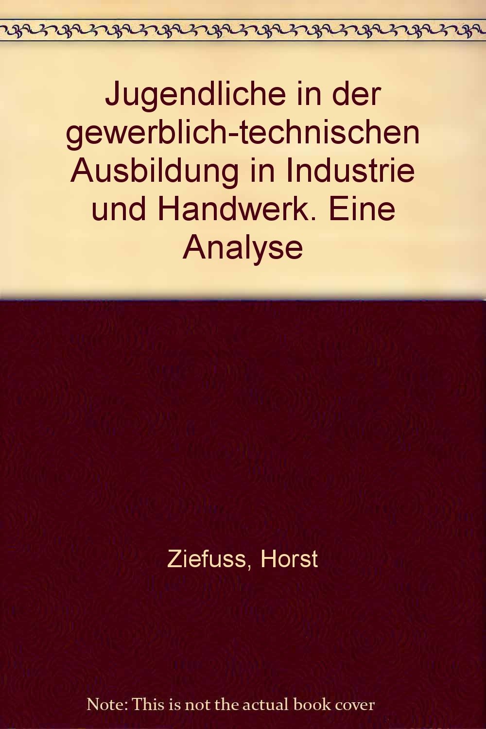 Jugendliche in der gewerblich-technischen Ausbildung in Industrie und Handwerk. Eine Analyse Business, Finance & Career