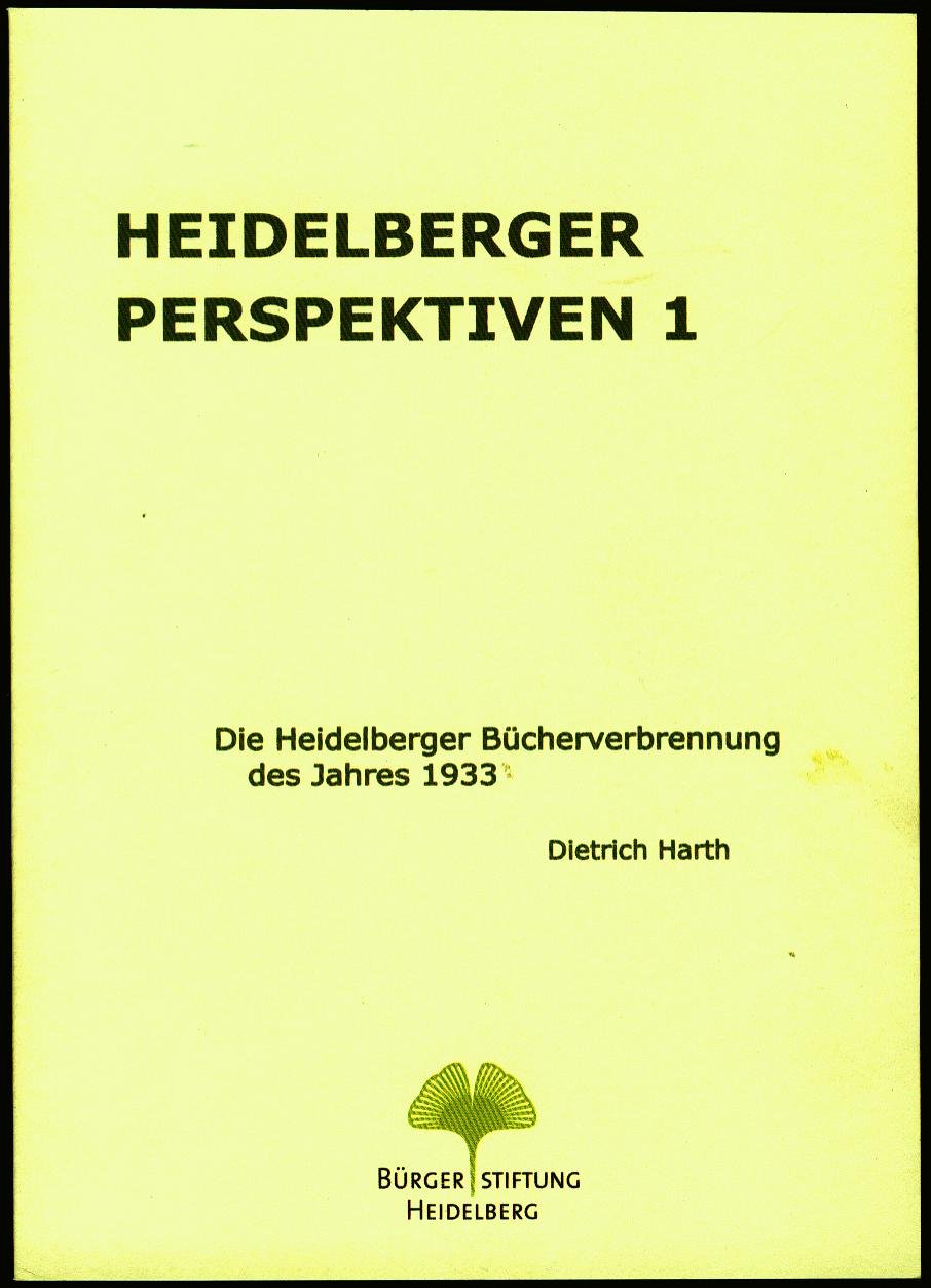 Die Heidelberger Büchervebrennung des Jahres 1933: Geschichte und Gedenken (Heidelberger Perspektiven 1: Die Heidelberger Bücherverbrennung des Jahres 1933) Politics & History