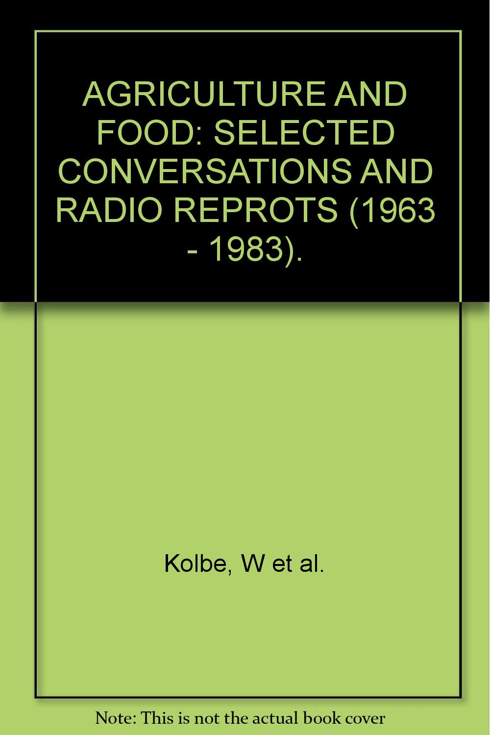 Agriculture and Food Books