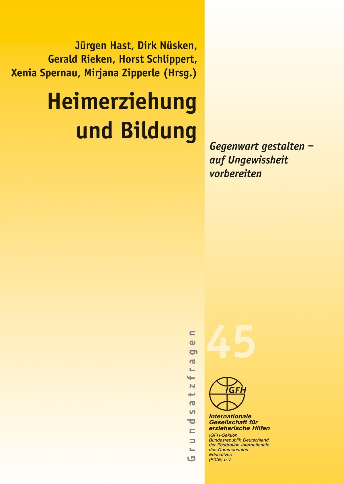 Heimerziehung und Bildung: Gegenwart gestalten - auf Ungewissheit vorbereiten (Reihe Grundsatzfragen / Gelbe Schriftenreihe) Social Sciences