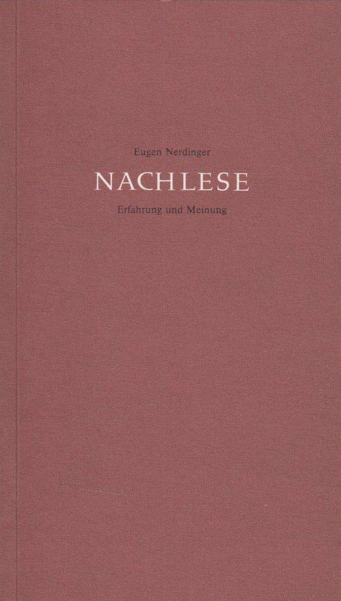 Nachlese. Erfahrung und Meinung Film, Art & Culture