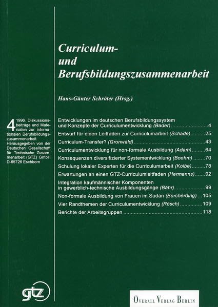 Curriculum- und Berufsbildungszusammenarbeit (Diskussionsbeiträge und Materialien zur internationalen Berufsbildungszusammenarbeit) Books