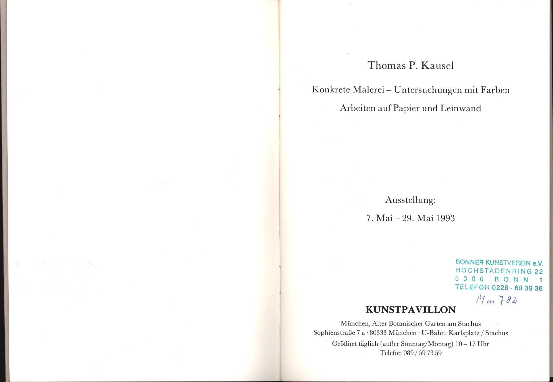 Thomas P. Kausel. Konkrete Malerei - Untersuchungen mit Farben. Arbeiten auf Papier und Leinwand book