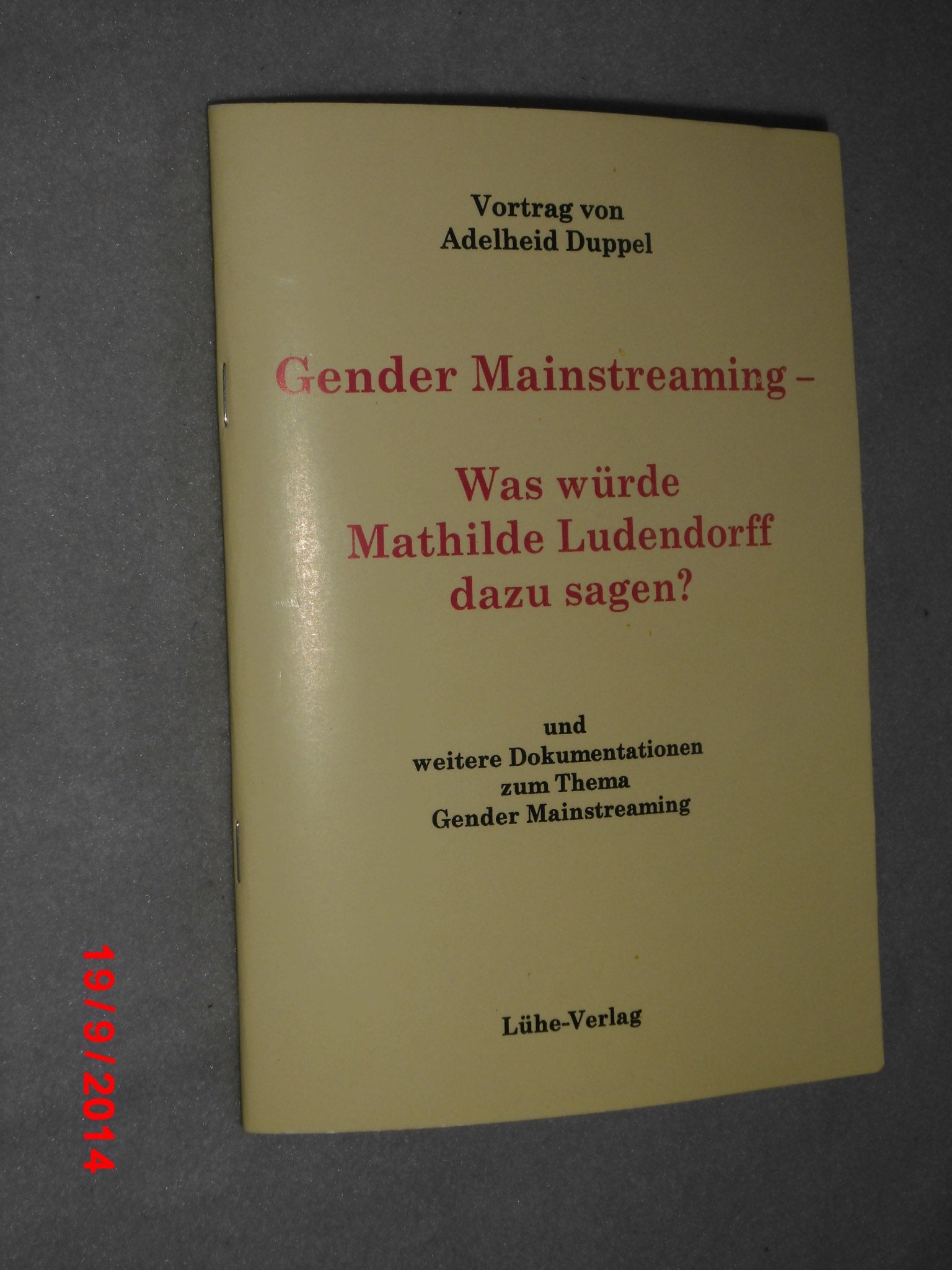 Gender Mainstreaning Was würde Mathilde Ludendorff dazu sagen ? Books