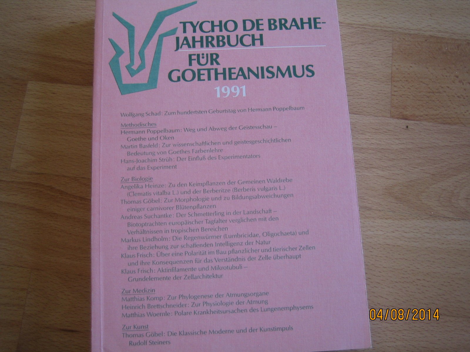 Tycho de Brahe-Jahrbuch für Goetheanismus / Tycho de Brahe-Jahrbuch für Goetheanismus: 1991 Medicine