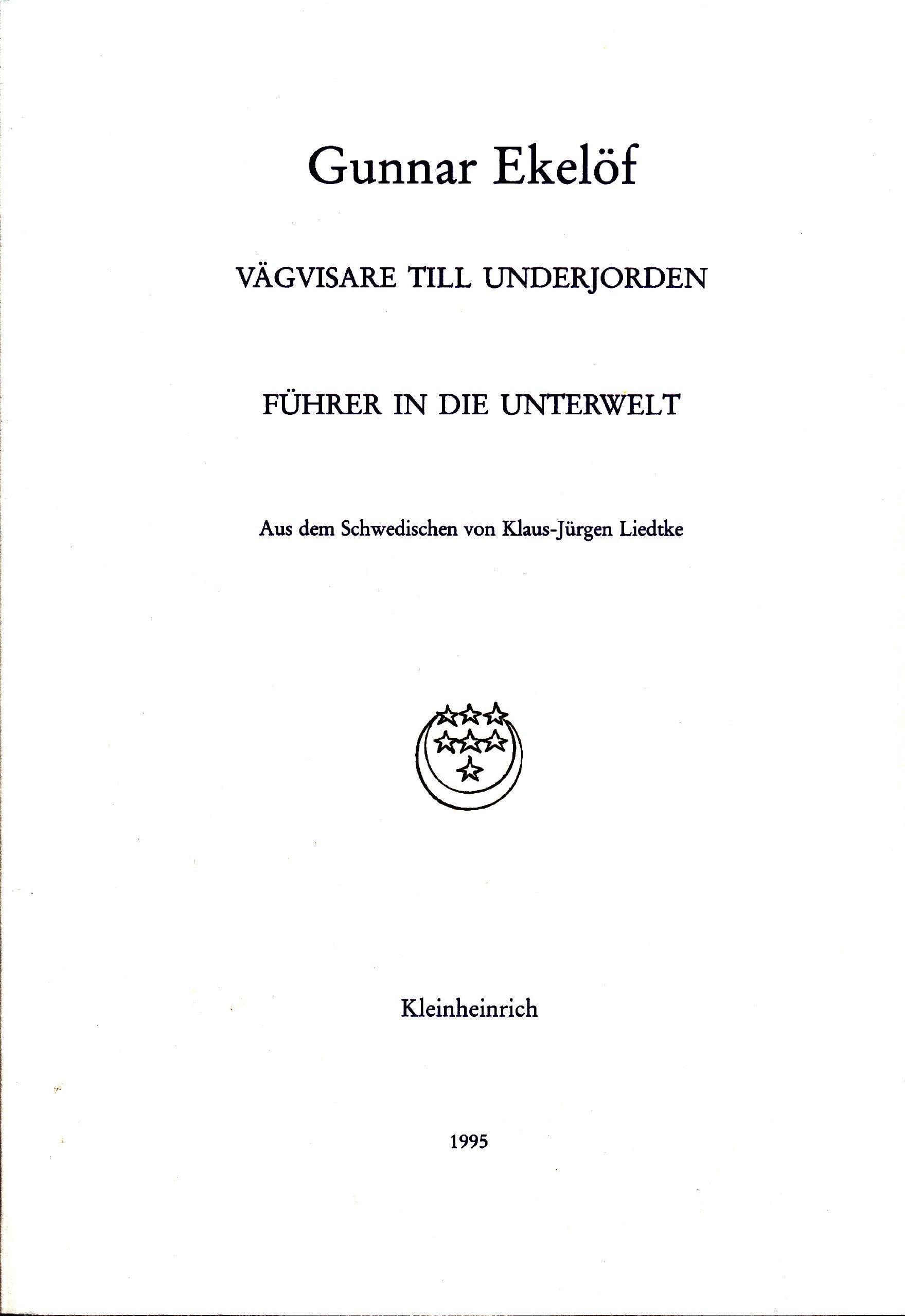 Vägvisare till underjorden /Führer in die Unterwelt: Schwed.-Dtsch. (Schwedische Literatur der Moderne) Poetry