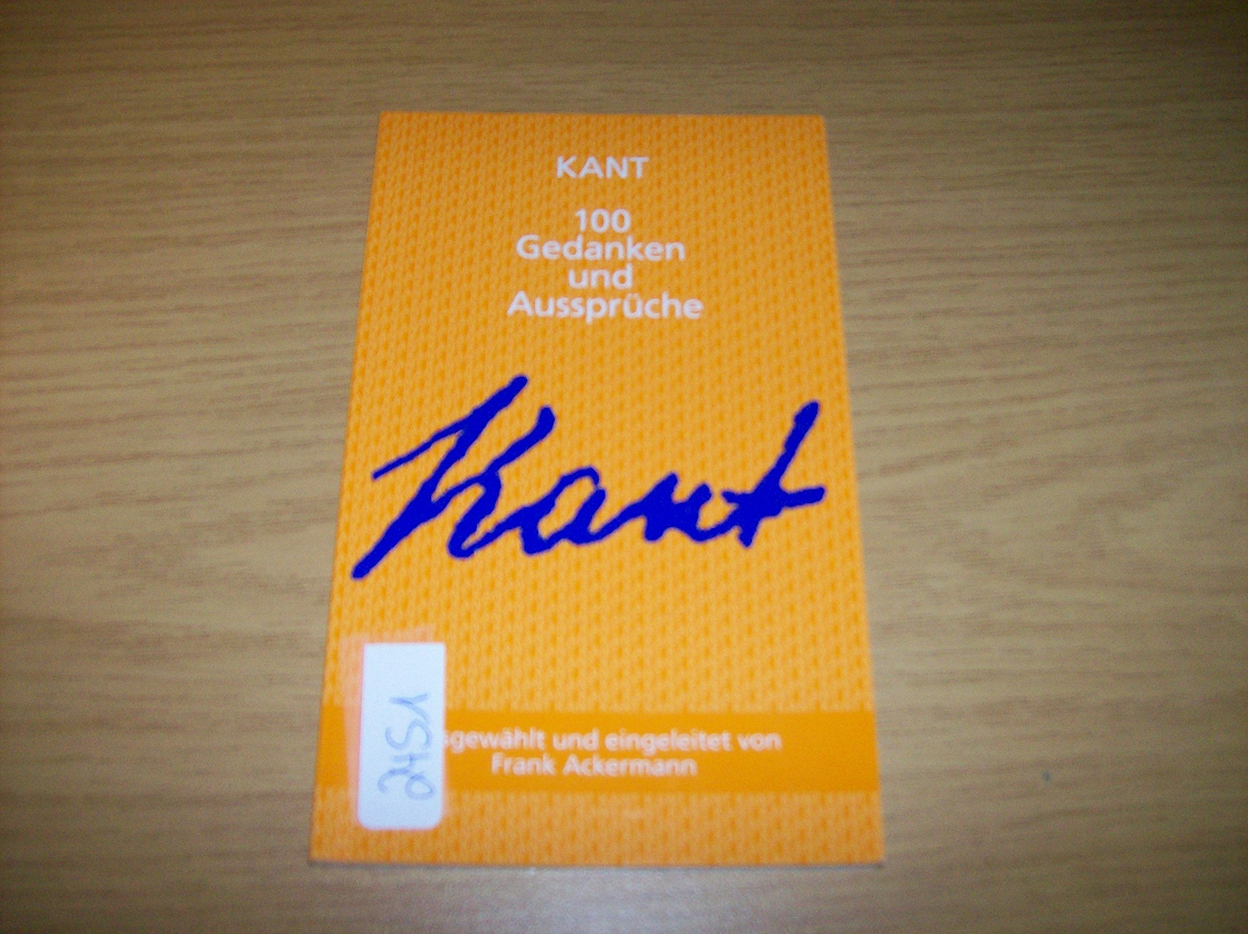 Kant: 100 Gedanken und Aussprüche Contemporary literature