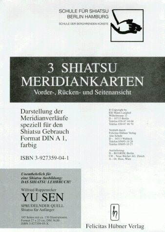 3 Shiatsu Meridiankarten: Vorder-, Rücken- und Seitenansicht Medicine