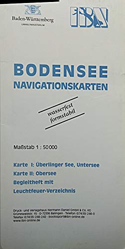 Bodensee-Navigationskarten: Karte I: Überlinger See, Untersee /Karte II: Obersee. Begleitheft mit Leuchtfeuer-Verzeichnis Maps & Plans
